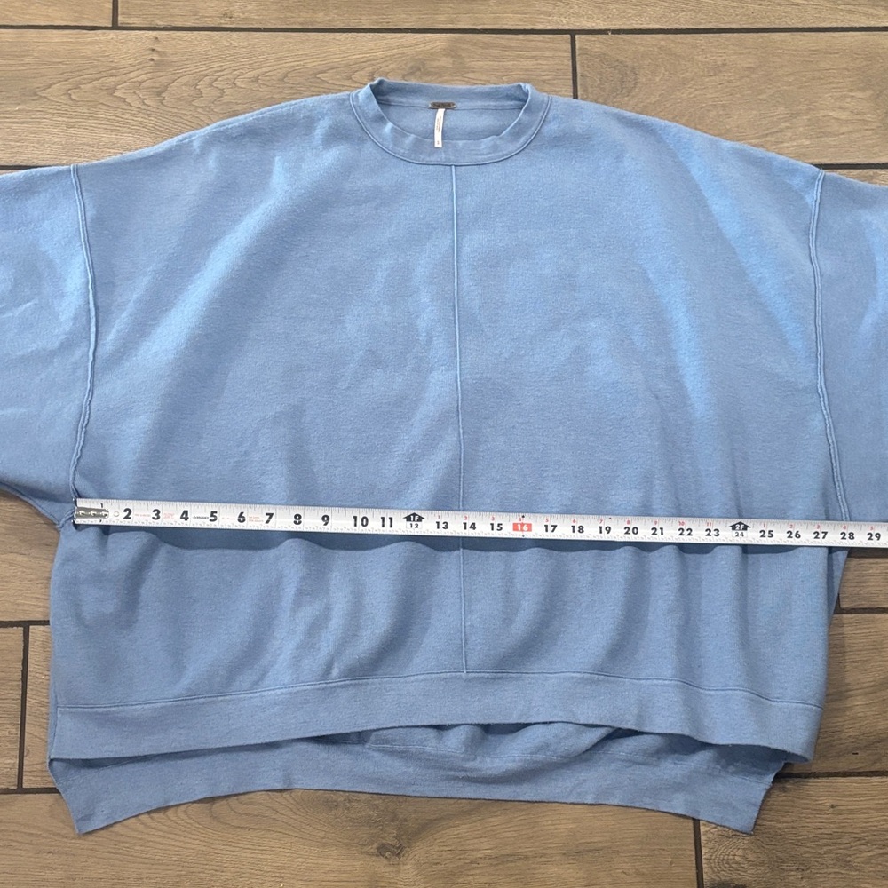 Free People Light Blue Camden sweatshirt. oversized - Picture 7 of 8